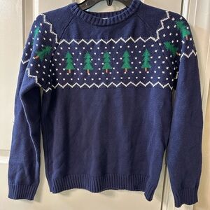Hanna Andersson Blue Sweater with Tree Design